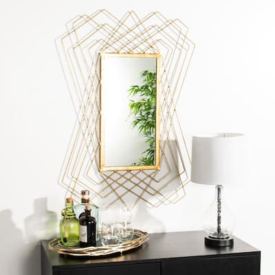 SAFAVIEH Hazelton Gold 25 x 36-inch Rectangle Decorative Mirror - 25" x 1" x 36"