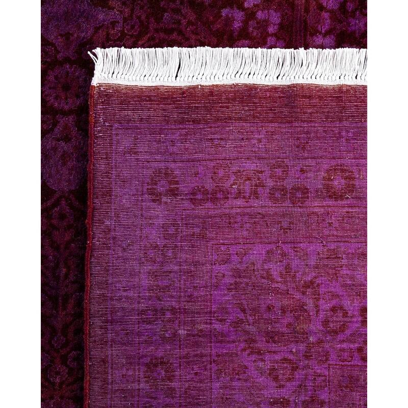Fine Vibrance One-of-a-Kind Hand-Knotted Area Rug - Purple, 8' 1" x 8' 3" - 8' 1" x 8' 3"