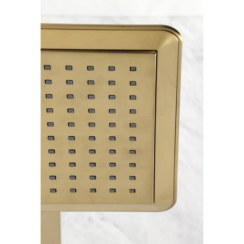 Kingston Brass Claremont 9-5/8 Inch Square Shower Head with Shower Arm