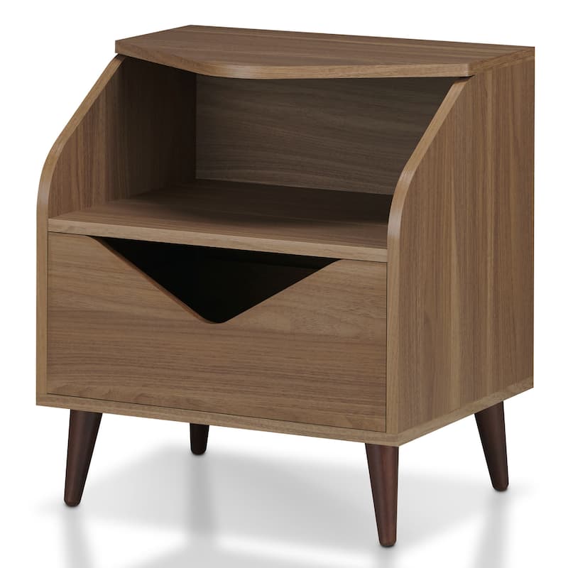 DH BASIC Mid-century Modern 20-inch 1-Shelf and 1-Drawer End Table by Denhour