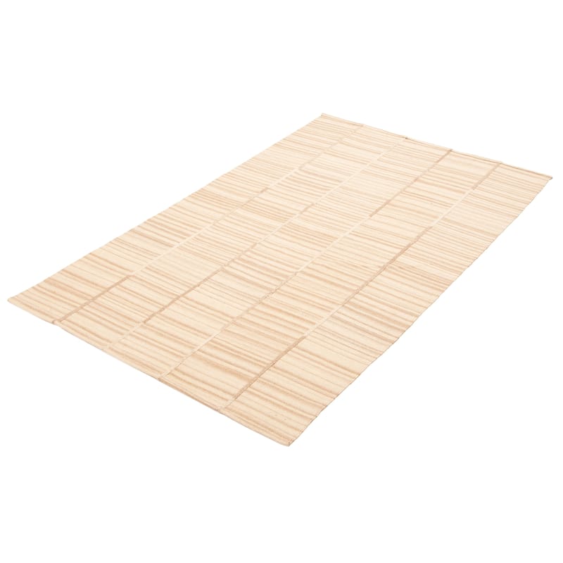 ECARPETGALLERY Flat-Weave Ankara FW Beige Wool Kilim - 5'1 x 8'1