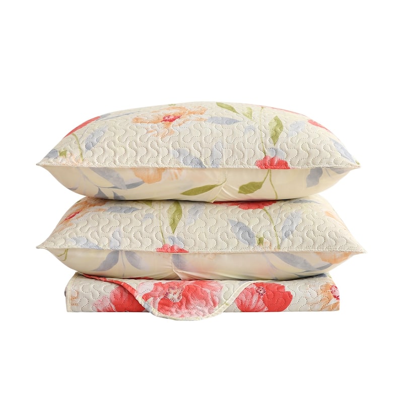 Pink Plaid Patchwork Quilt Set Bedspread