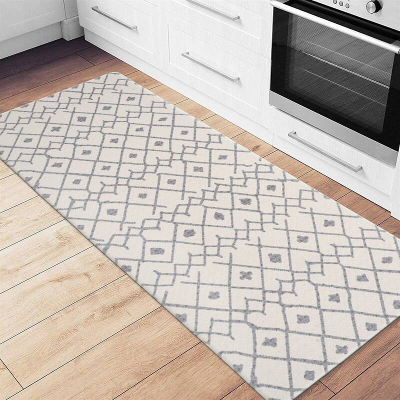 World Rug Gallery Modern Boho Trellis Anti Fatigue Standing Mat - 18" x 47"