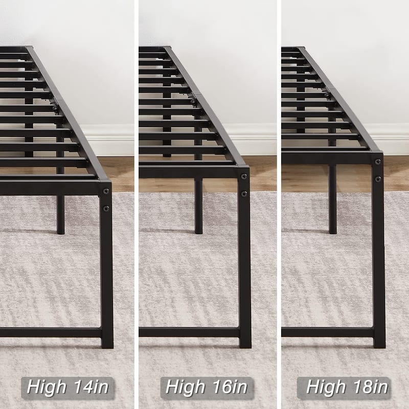 VECELO 14/16/18 inch Metal Platform Bed Frames Steel Slat,Mattress Foundation with Steel Slat Support/No Box Spring Needed