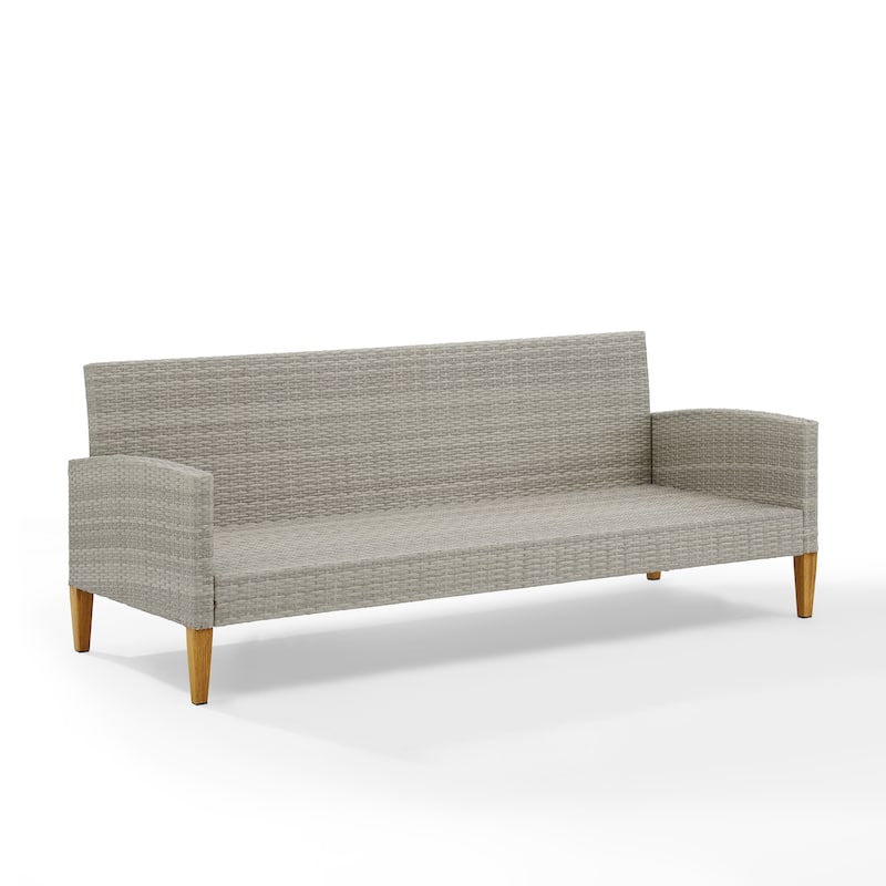 Crosley Capella Outdoor Wicker Sofa - 33"H x 75.75"W x 29.5"D