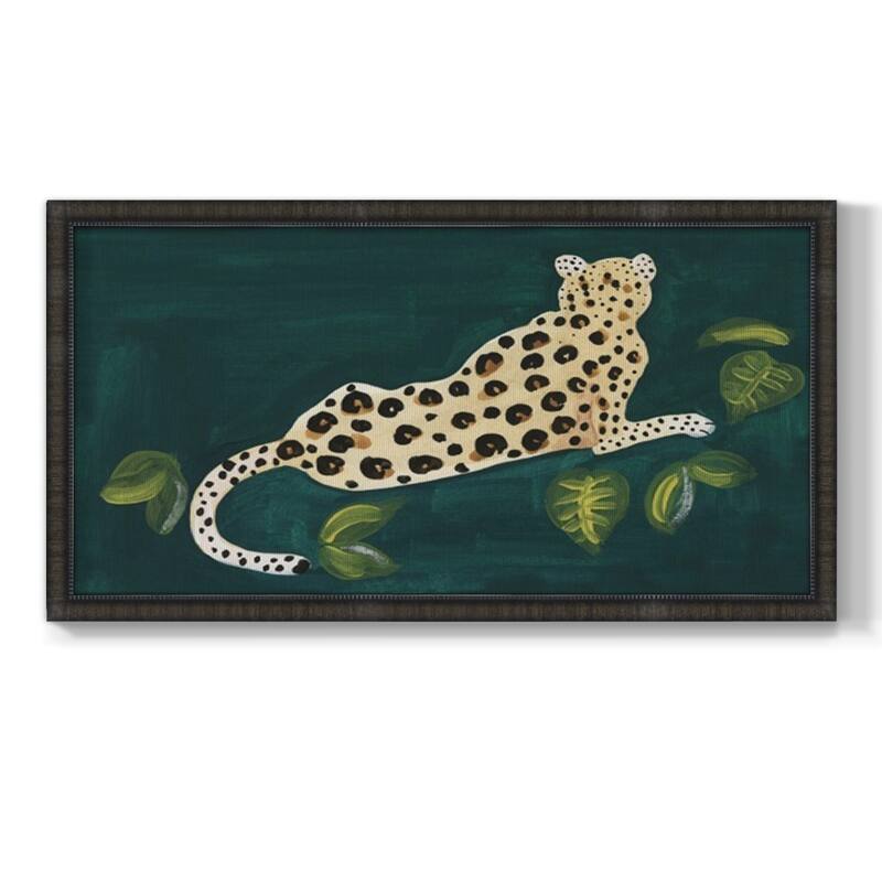 Lethargic Leopard I Premium Framed Canvas- Ready to Hang - 26x50 - Black