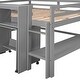 preview thumbnail 8 of 13, Gray Full Pine Low Loft Bed with Desk and Drawers