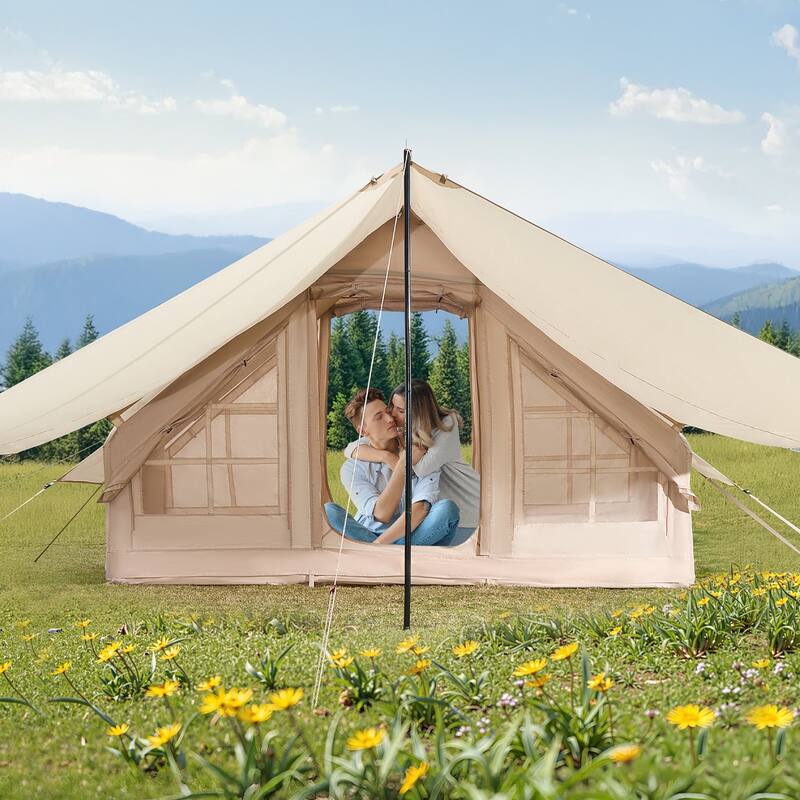 Inflatable Tent for Camping 4-6 Person Glamping Tent with Pump Easy Set up - Multi