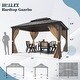 preview thumbnail 35 of 142, Outdoor Hardtop Gazebo Pergola w Galvanized Steel Roof and Aluminum Frame, Prime Curtains and nettings include