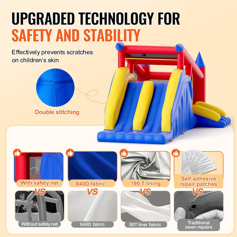 Inflatable Bounce House Family Backyard Bouncy Castle, for Kid Ages