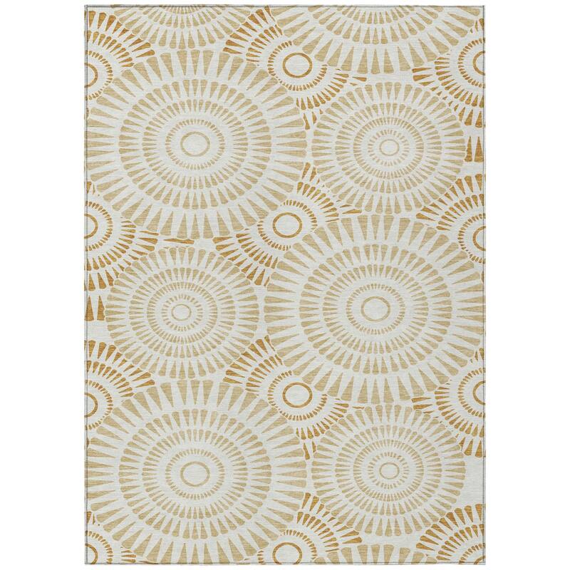 HomeRoots Geometric Transitional Rectangle Outdoor Rug