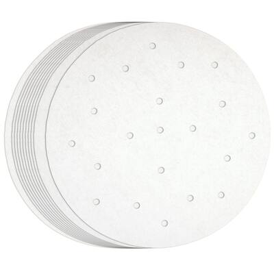 100 Pack 8" Parchment Paper Rounds with Holes for Air Fryer