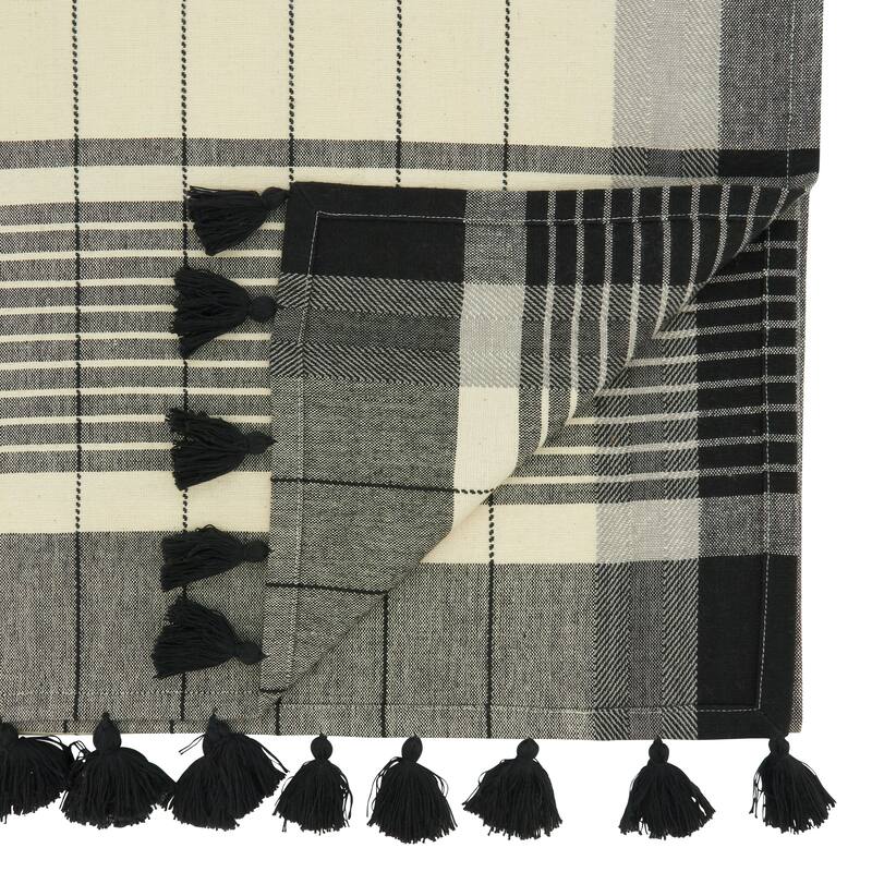 Striped Design Tassel Table Runner - 16"x72"