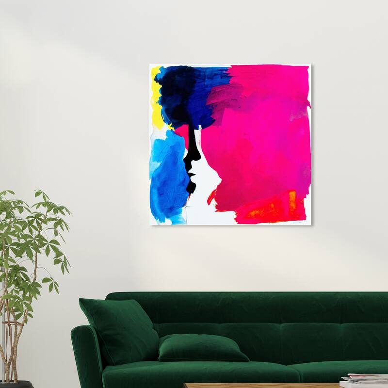 Wynwood Studio Abstract Neon Color Splash Pink and Hot Pink Modern & Contemporary Wall Art Canvas Print - 30 x 30