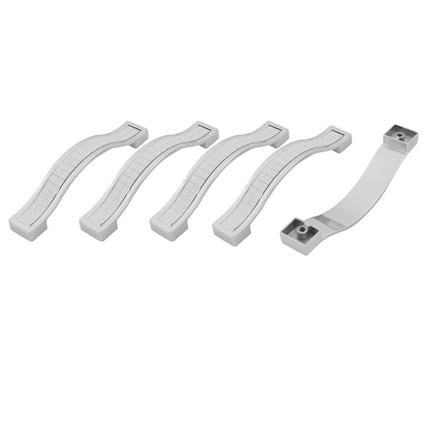 Family Metal Cabinet Cupboard Bookcase Pull Handle Grip Handgrip Silver Tone 5pcs