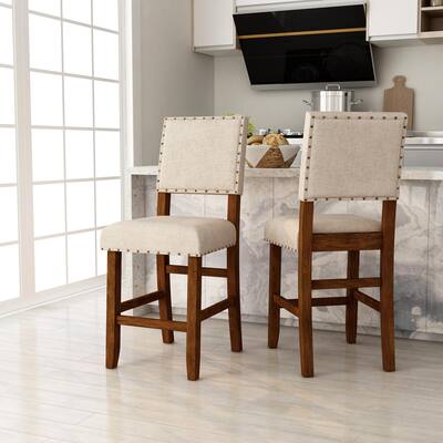 Tays Rustic Brown Counter Height Chairs (Set of 2) by Furniture of America