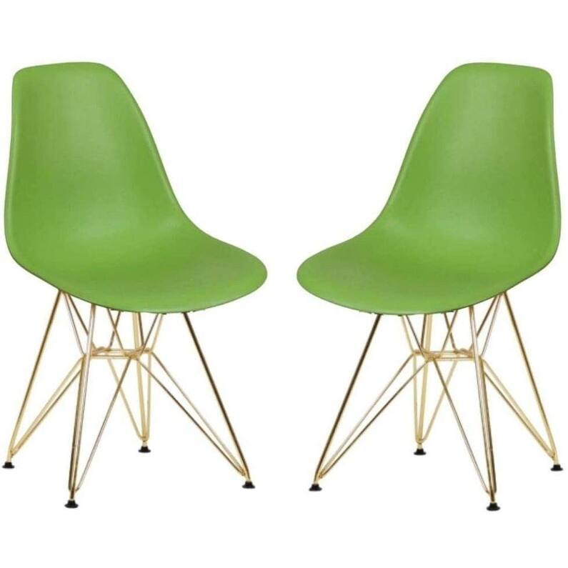 Eiffel Chair with Gold Legs (Set of 2) 33'' H (SH 19") x 19'' W x 21