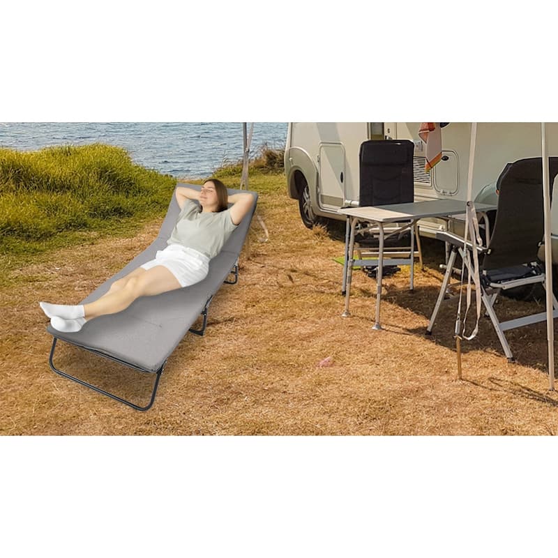 Folding Camping Cot for Adults - Grey