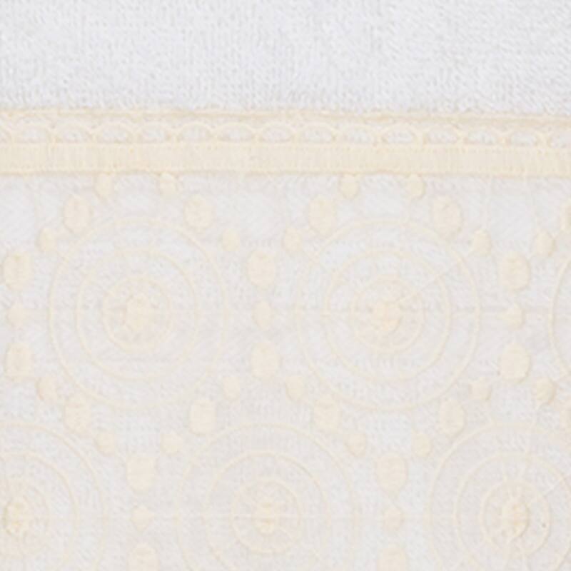 Authentic Hotel and Spa 100% Turkish Cotton Arian 3PC Cream Lace Embellished Towel Set