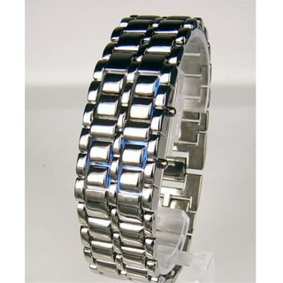 led bracelet watch silver black