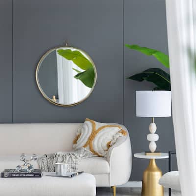 Gold Round Mirror with Iron Frame
