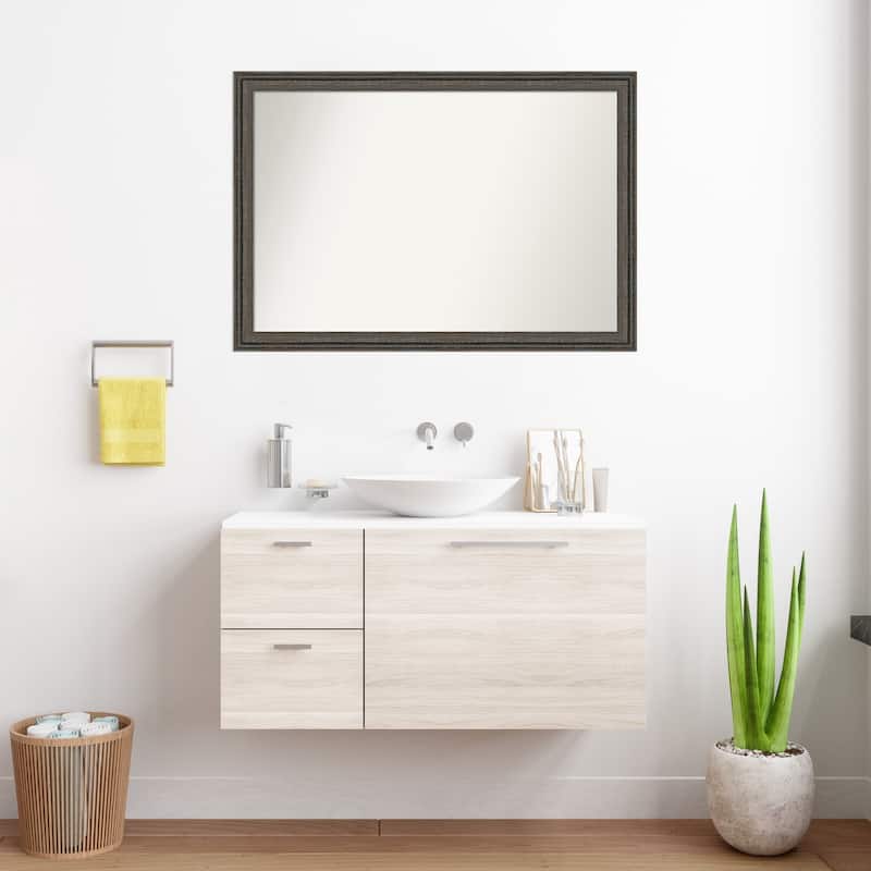 Upcycled Non-Beveled Wood Framed Bathroom Vanity Wall Mirror