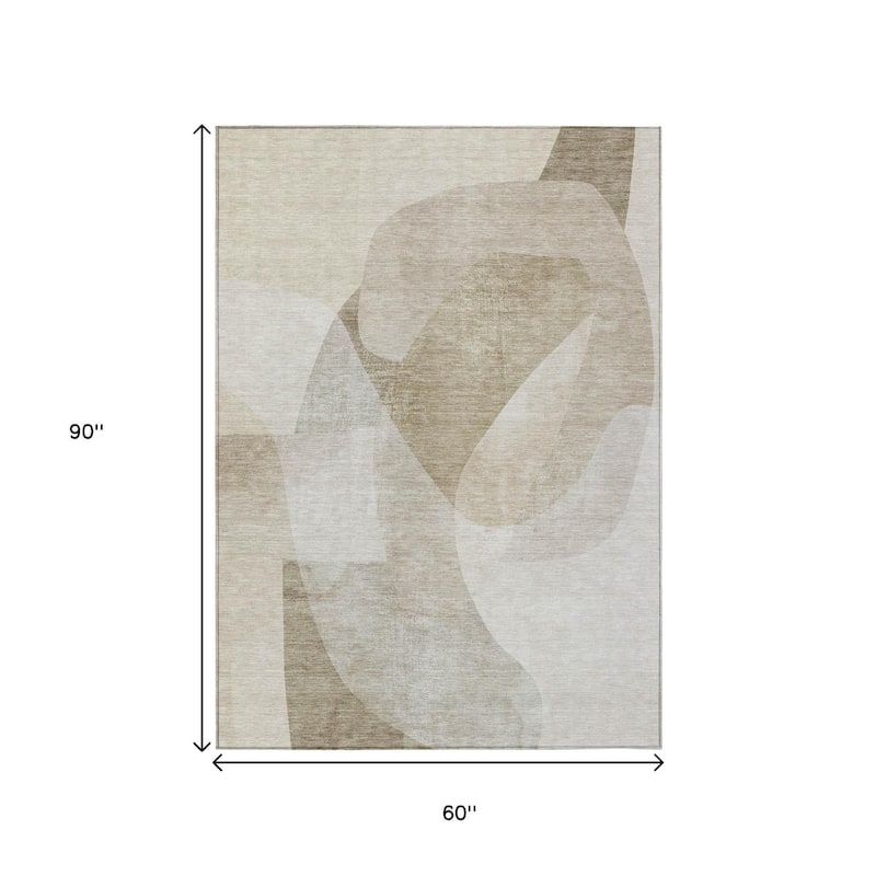 HomeRoots Abstract Transitional Rectangle Outdoor Rug