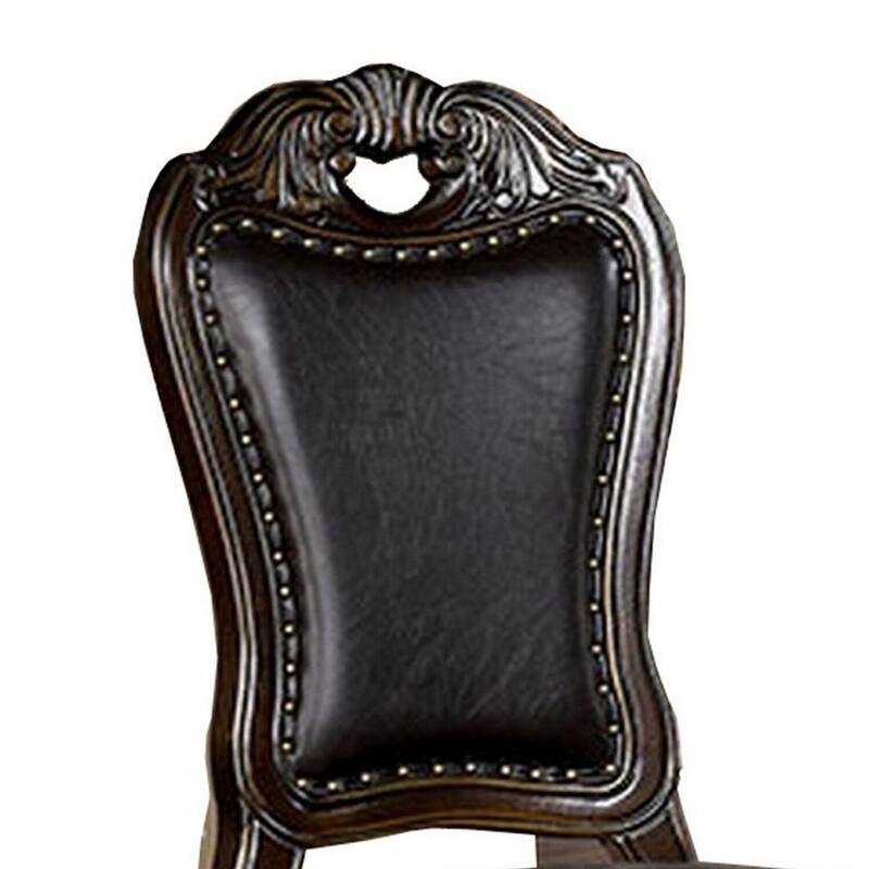 Rich Brown/Dark Brown Faux Leather Upholstered Wood Frame Dining Chair, Set of 2, Sturdy Dining Chair for Dining Rooms - 22.75