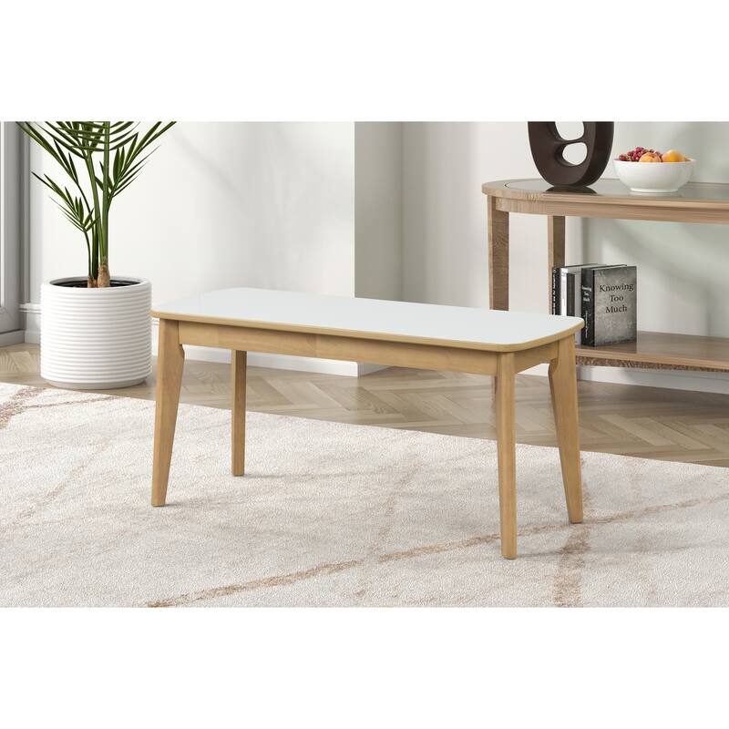 Modern Style 6-Piece Dining Set with Rectangular Table, 4 Open Back Dining Chairs and Bench