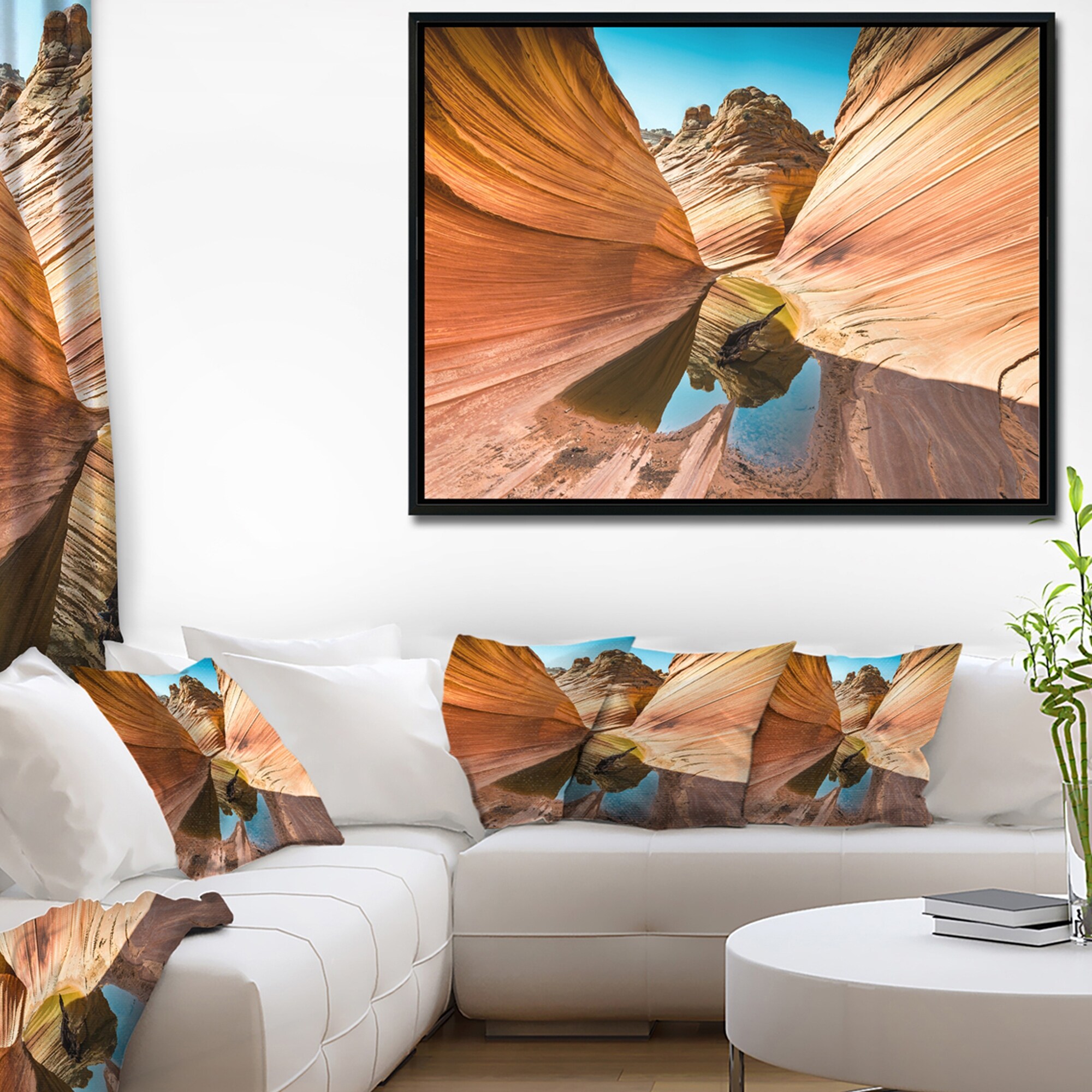 Designart Water Inside Arizona Wave Landscape Photography Framed Canvas Print Overstock 18952756