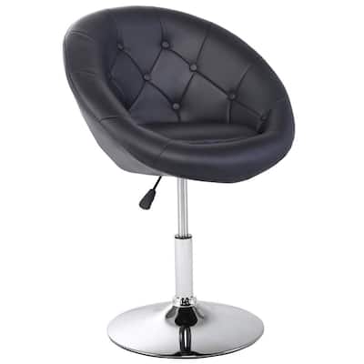 1 PC Modern Adjustable Swivel Round PU Leather Chair - 25" x 21.5" x 36" (highest)