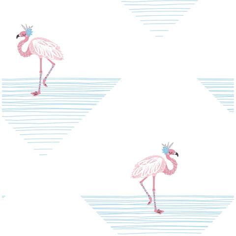 Seabrook Designs Daydreamers Dancing Flamingo Unpasted Wallpaper