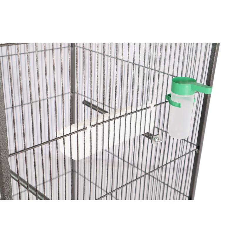 Gray Steel Bird Cage with Rolling Stand