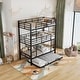 preview thumbnail 5 of 5, Metal Twin Triple Bunk Bed with Trundle & Guardrail, Antique Black