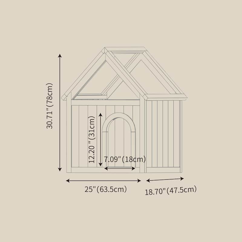 Transparent Roof Wooden Pet House with Floral Carvings FSC Cedar Indoor Shelter for Cats