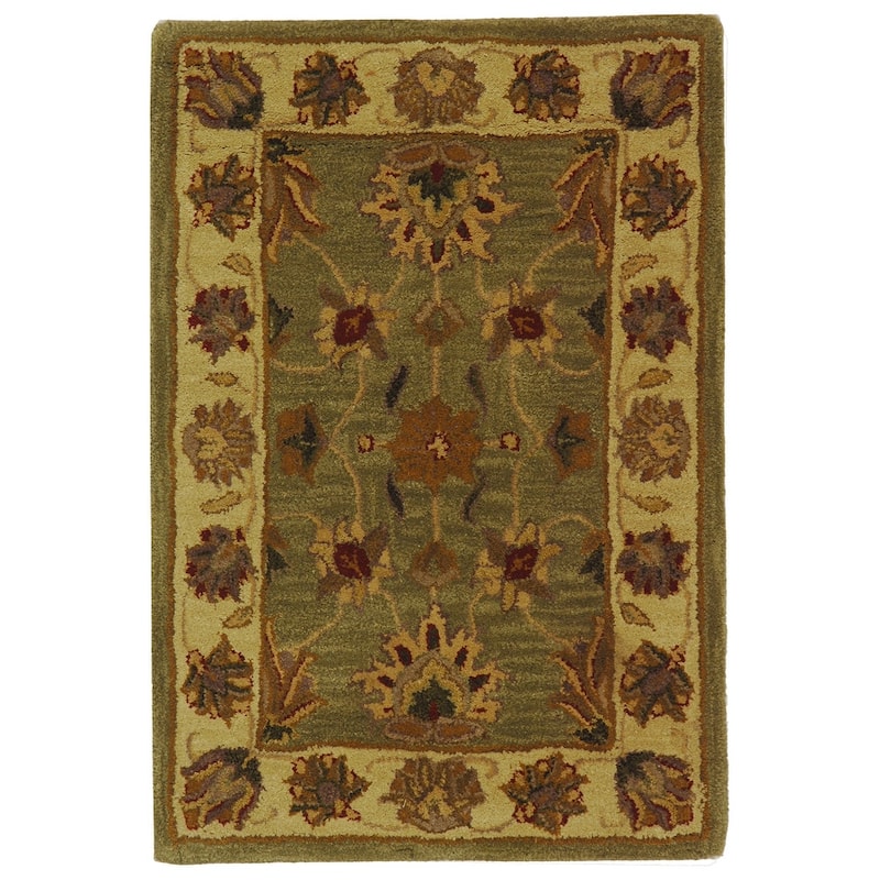 SAFAVIEH Handmade Heritage Kimono Traditional Oriental Wool Rug - 2' x 3' - Green/Gold