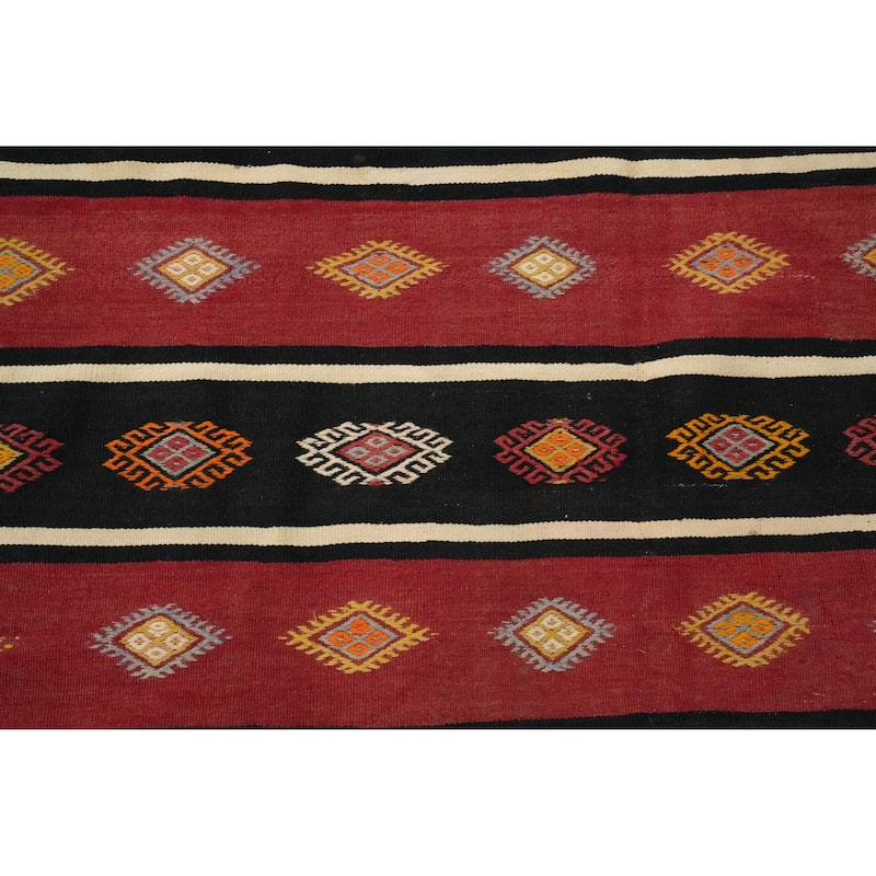 Hand Woven Oriental 100% Wool Carpet Southwestern Tribal Multi-Colored Kilim Area Rug - 10' 0'' X 5' 9''
