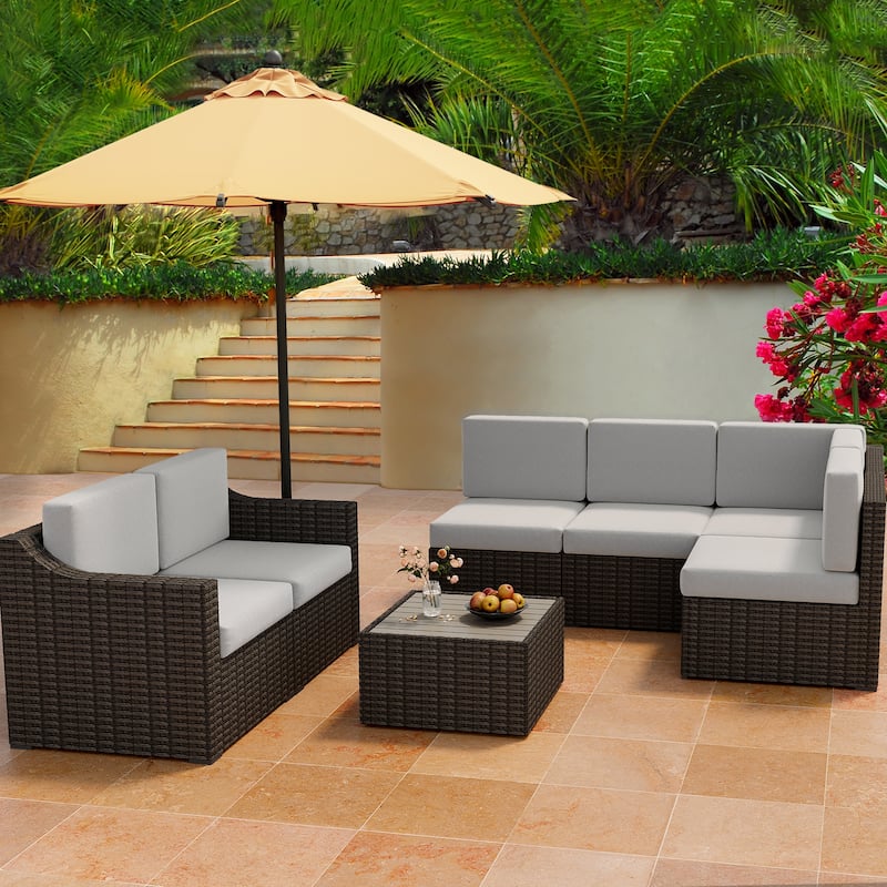 7 Piece Patio Sectional Conversation Set