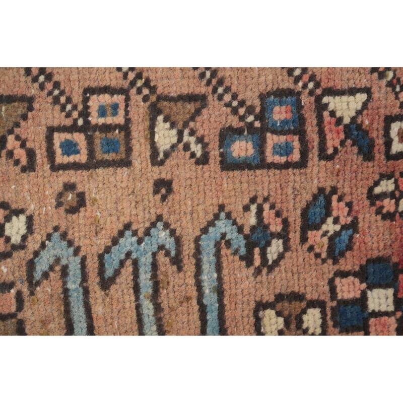Hand Knotted Oriental 100% Wool Carpet Traditional Tribal Brown Gharajeh Area Rug - 4' 8'' X 2' 8''
