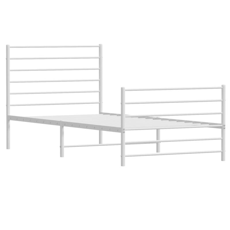 vidaXL Metal Bed Frame with Headboard, No Mattress
