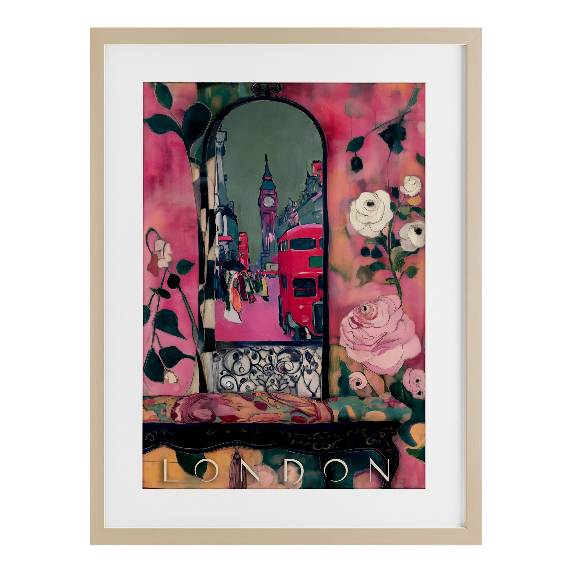 Stupell London Spring Street View Under Glass Framed Design By Annabelle Hall
