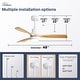 preview thumbnail 50 of 52, Sofucor 48 Inch Ceiling Fan with Light and Remote,Solid Wood Blades Low Profile,Smart Optional Work with Alexa/Google/App
