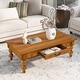 preview thumbnail 41 of 55, Rectangular 47" Wooden Coffee Table with Storage Drawer, Vintage Cocktail Table with Solid Wood Legs for Living Room Elegance