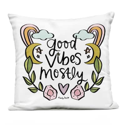 Stupell Good Vibes Mostly Printed Outdoor Throw Pillow Design by Mandy Ford Art + Illustration