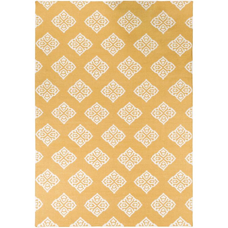 Flatweave Raphael Wool Area Rug - Mustard - 8' x 11'