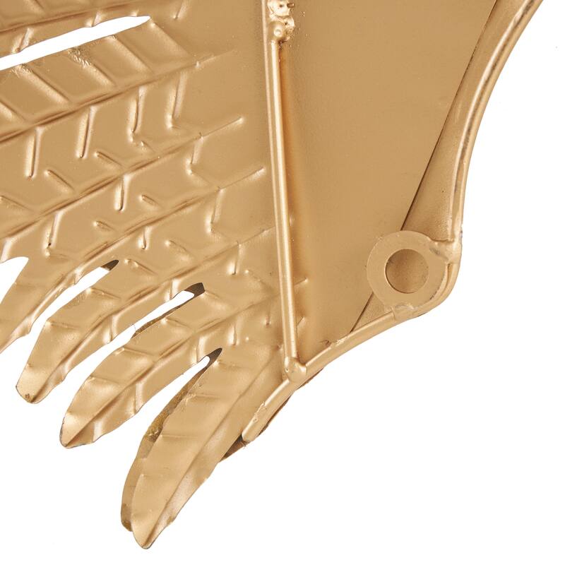 Metal Bird Wing Wall Decor with Textured Metallic Finish - Set of 2 Gold - Roche River Decor
