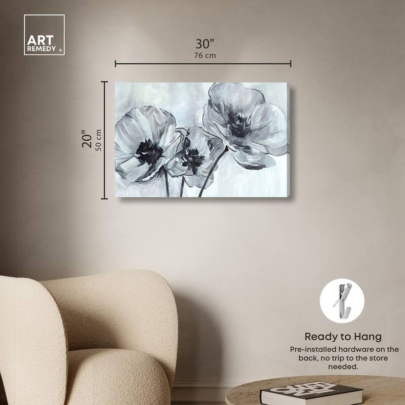Flower Impressions Canvas by Art Remedy, Gallery Wrapped