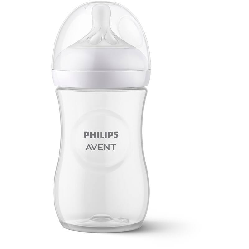 Natural Baby Bottle with Natural Response Nipple 3 Pack in Clear