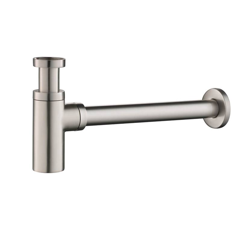 Bathroom Sink Decorative Round Bottle Trap - Brush Nickel
