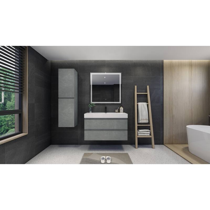 Baillie 42'' Wall-Mounted Vanity with Reinforced Acrylic Sink
